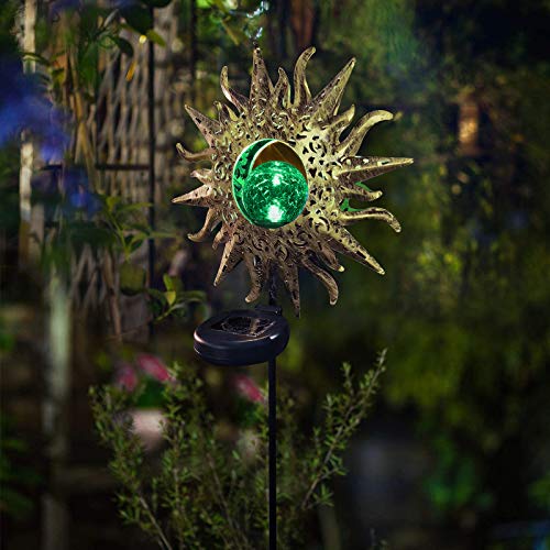 EOYIZW Sun Solar Lights Garden Decor, Garden Solar Lights Outdoor Decorative Waterproof Yard Decor Lights with Warm White LED Stake Lights for Garden, Yard, Lawn, Patio, Pathway