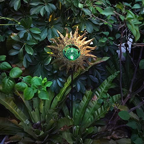 EOYIZW Sun Solar Lights Garden Decor, Garden Solar Lights Outdoor Decorative Waterproof Yard Decor Lights with Warm White LED Stake Lights for Garden, Yard, Lawn, Patio, Pathway