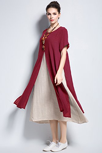Linen-Cotton Two-Piece Dress: Spring Plus Size Clothing