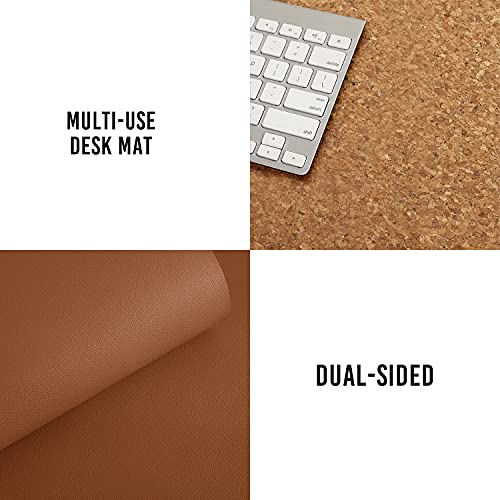 Aothia Cork & PU Leather Desk Pad - Brown