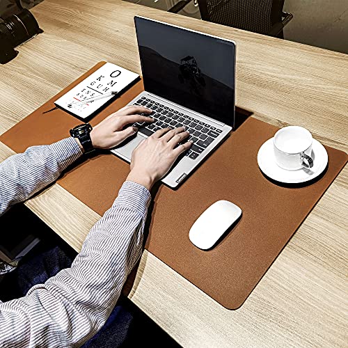 Aothia Cork & PU Leather Desk Pad - Brown