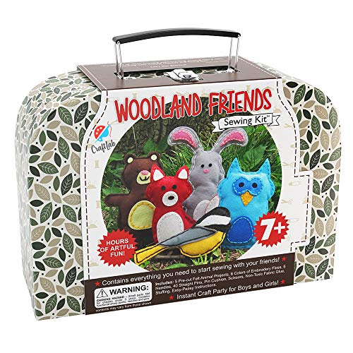 Woodland Animals Kids Sewing Craft Kit, Educational Arts & Craft Gift for Boys and Girls Ages 7 to 12