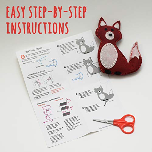 Woodland Animals Kids Sewing Craft Kit, Educational Arts & Craft Gift for Boys and Girls Ages 7 to 12