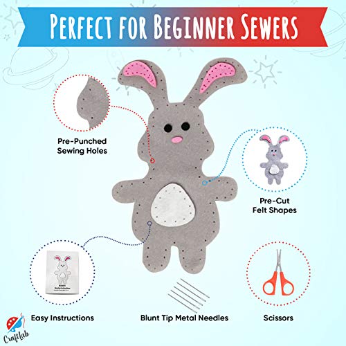 Woodland Animals Kids Sewing Craft Kit, Educational Arts & Craft Gift for Boys and Girls Ages 7 to 12