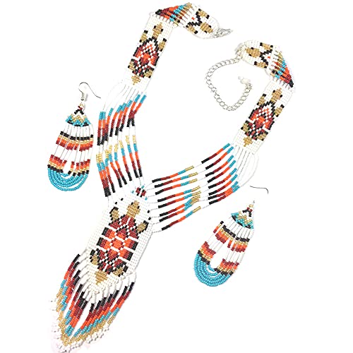 Bear Paw Turtle Design Jewelry Set Necklace Earrings Bracelet Handmade (White No Bracelet)