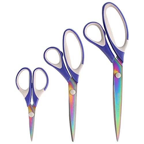 BambooMN Titanium Softgrip Scissors Set - Blue