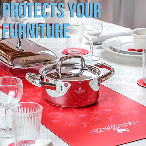 Decorative Trivetrunner: Convenient Heat-Resistant Table Runner (Red)
