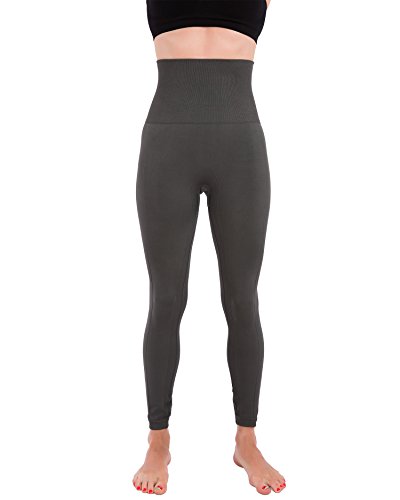 Homma Activewear Thick High Waist Tummy Compression Slimming Body Leggings Pant (X-Large, Charcoal)