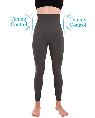 Homma Activewear Thick High Waist Tummy Compression Slimming Body Leggings Pant (X-Large, Charcoal)