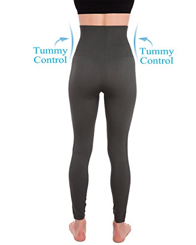 Homma Activewear Thick High Waist Tummy Compression Slimming Body Leggings Pant (X-Large, Charcoal)