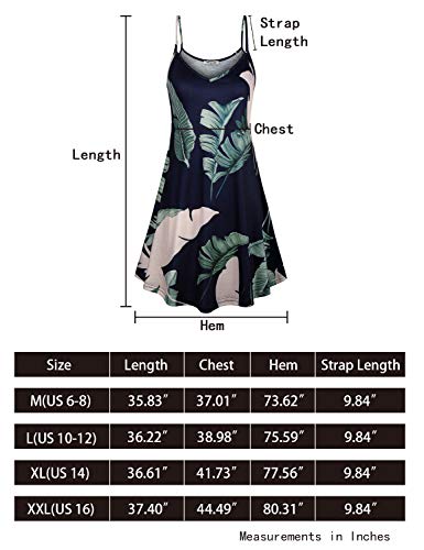 SeSe Code A Line Dress Women Casual Dresses for Juniors Summer Rose Flower Print Shirt Loose Fitted Tops Swing Flared Bottom Cami Tunic Green XL