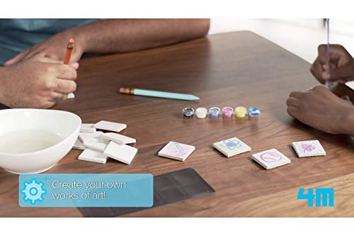 4M 4563 Magnetic Mini Tile Art - DIY Paint Arts & Crafts Magnet Kit For Kids - Fridge, Locker, Party Favors, Craft Project Gifts for Boys & Girls
