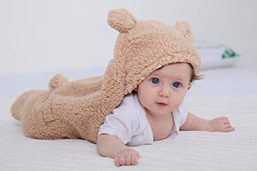 XMWEALTHY Cute Newborn Baby Boys Girls Blankets Plush Swaddle Blankets Brown