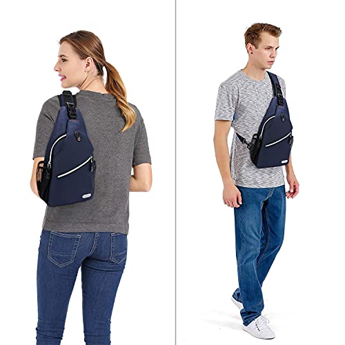 MOSISO Mini Sling Backpack,Small Hiking Daypack Travel Outdoor Casual Sports Bag, Navy Blue