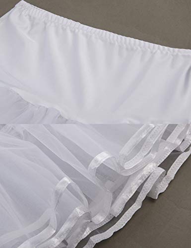 GRACE KARIN Cancan Petticoat Crinoline Swing Skirts for Women (M,White)