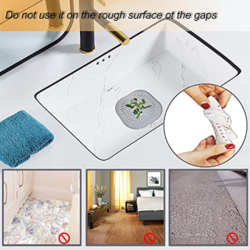 Hearth & Garden SF40221 Patio 2 PCS Drain Hair Catcher, Square Drain Cover, Shower/Bathtub Drain Cover, Silicone Hair Stopper with Suction Cup, Drain Strainers for Tub,Kitchen,Bathroom 5.5 Inch TPR Material Gray & White