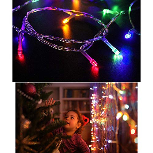 MYGOTO Xmas Lights String Lights 500 LED 165feet 8 Modes Plug in String Lights 30V Fairy Lights Home Garden Party Wedding Xmas Tree Bedroom Window Curtain Decoration(Multicolor)