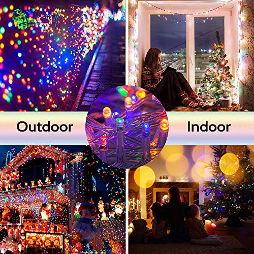 MYGOTO Xmas Lights String Lights 500 LED 165feet 8 Modes Plug in String Lights 30V Fairy Lights Home Garden Party Wedding Xmas Tree Bedroom Window Curtain Decoration(Multicolor)