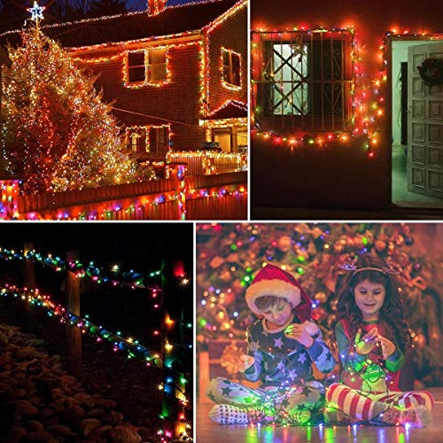 MYGOTO Xmas Lights String Lights 500 LED 165feet 8 Modes Plug in String Lights 30V Fairy Lights Home Garden Party Wedding Xmas Tree Bedroom Window Curtain Decoration(Multicolor)