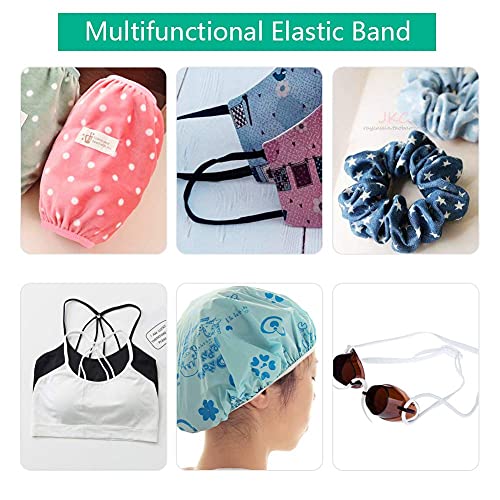 Braided Elastic Bands for Sewing White,Braided Elastic Cord Masks Roll for Sewing and Crafting. (1/4" 50 Black)