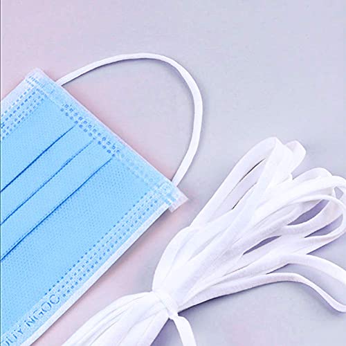 Braided Elastic Bands for Sewing White,Braided Elastic Cord Masks Roll for Sewing and Crafting. (1/4" 50 White)