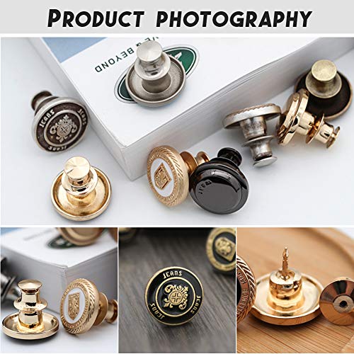 4 PCS Button Pins for Jeans - Jean Button Pins,Perfect Fit Instant Button No Sew,Pants Button Pins Metal Adds Or Reduces an Inch to Any Pants Waist in Seconds - Button Pins Jeans.