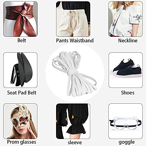 Braided Elastic Bands for Sewing White,Braided Elastic Cord Masks Roll for Sewing and Crafting. (1/4" 50 White)