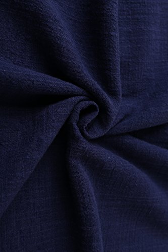 Soft Linen Cotton Dress - NAVY - Small