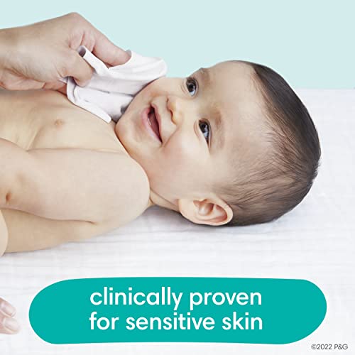 Baby Wipes, Pampers Sensitive Water Based Baby Diaper Wipes, Hypoallergenic and Unscented, 6 Pop-Top Packs, 336 Total Wipes (Packaging May Vary)