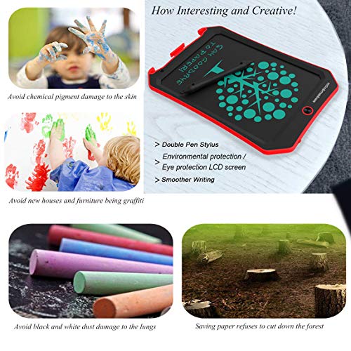 Spring& Color LCD Writing Board for Children's Toys for 3-12 Year Old Girls, 8.5 inch Drawing and Writing Board with Lock Erase Button. Best Christmas Gift (Pink-hc)