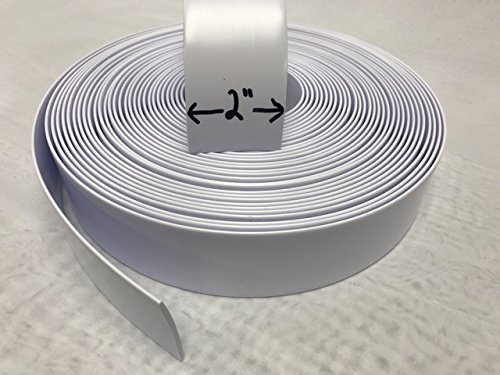 2" Wide x 200' Roll Vinyl Strap for Patio Pool Lawn Garden Furniture- Make Your Own Replacement Straps. (201 White)