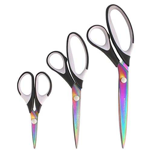 BambooMN Titanium Scissors Set - 10 Packs - Black