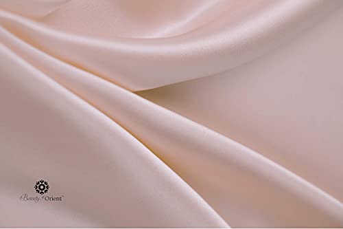 Beauty of Orient - 100% Pure Mulberry Silk Pillowcase for Hair and Skin, 19 Momme Both Sides, Hidden Zipper, Natural Hypoallergenic Silk Pillow Case - Best Sleep (1pc Queen - 20" x 30", Rose Water)