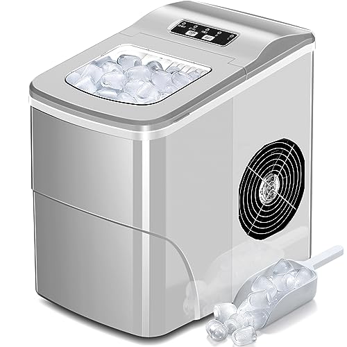 AGLUCKY Portable Ice Maker - 26.5lbs in 24hrs, Self-Cleaning
