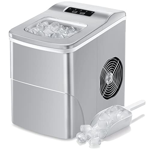 AGLUCKY Portable Ice Maker - 26.5lbs in 24hrs, Self-Cleaning