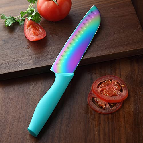 Colorful 14-Piece Knife Block Set for Home and Pet