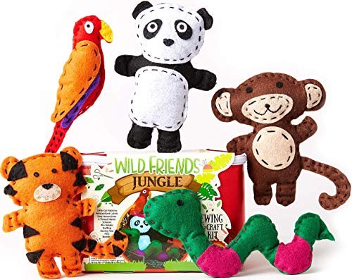 Four Seasons Crafting Kids Sewing Kit and Animal Crafts - Fun DIY Kid Craft and Sew Kits for Girls and Boys 120 Piece Set