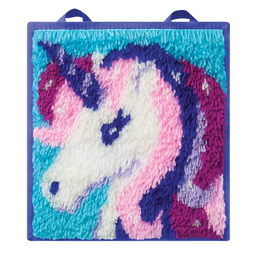 LatchKits Mini-Rug Sewing Kit The Classic Latch Hook Craft Kit - Unicorn (1601Z)