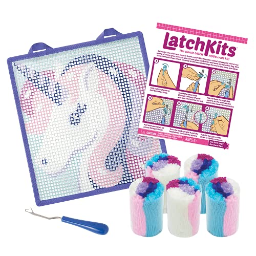 LatchKits Mini-Rug Sewing Kit The Classic Latch Hook Craft Kit - Unicorn (1601Z)