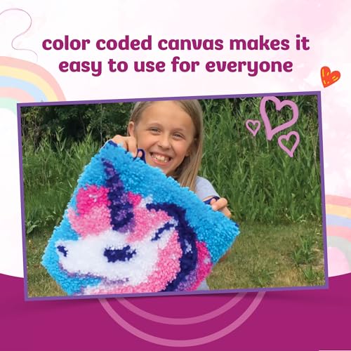 LatchKits Mini-Rug Sewing Kit The Classic Latch Hook Craft Kit - Unicorn (1601Z)