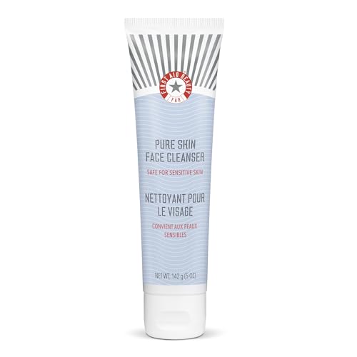 First Aid Beauty Pure Skin Face Cleanser, Sensitive Skin Cream Cleanser with Antioxidant Booster ? 5 oz.
