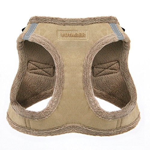 Voyager Step-In Plush Dog Harness â Soft Plush, Step In Vest Harness for Small and Medium Dogs â By Best Pet Supplies - Latte Suede, X-Large (Chest: 21" - 23")