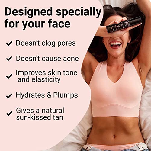 Self Tanner for Face ? Face Tanner w/Hyaluronic Acid and Organic Oils, Self Tanners Best Sellers, Facial Sunless Tanning Serum for Natural Sunkissed Glow, Fake Tan Moisturizer 2.0 fl
