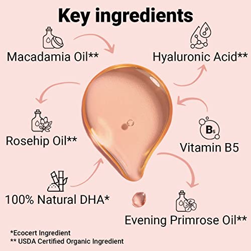 Self Tanner for Face ? Face Tanner w/Hyaluronic Acid and Organic Oils, Self Tanners Best Sellers, Facial Sunless Tanning Serum for Natural Sunkissed Glow, Fake Tan Moisturizer 2.0 fl