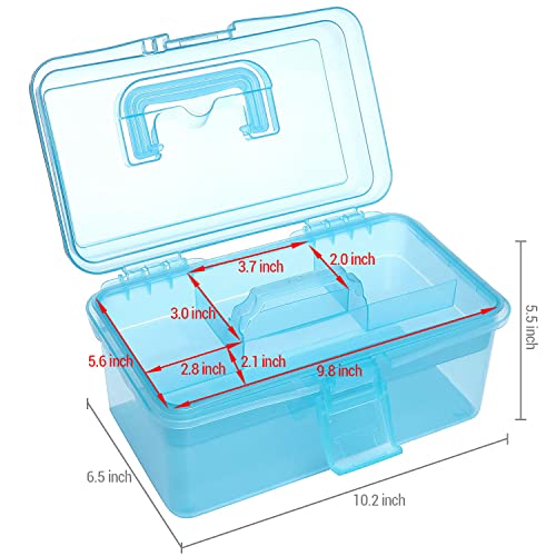 Clear Blue Multipurpose First Aid, Arts & Craft Supply Case/Storage Container Box w/Removable Tray