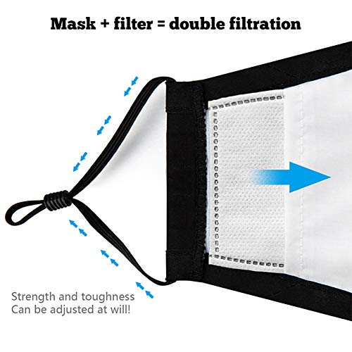 Irisvito Dust Cotton Cloth Mask, Washable Reusable Mask with Cord Locks Filter Element Breathing Valve Outdoor Sports Face Mask (Purple Roland, with Valve)