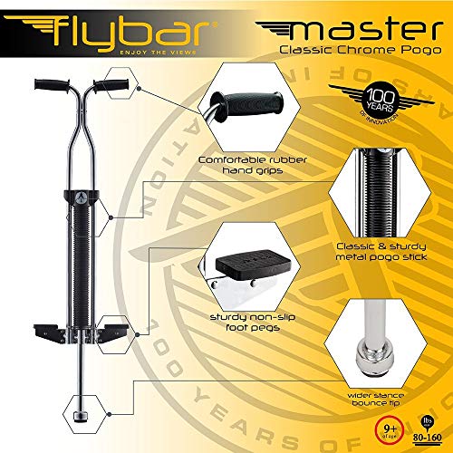 Flybar Foam Master Pogo Stick For Kids Boys & Girls Ages 9 & Up, 80 to 160 Lbs - Fun Quality Pogostick By The Original Pogo Stick Company