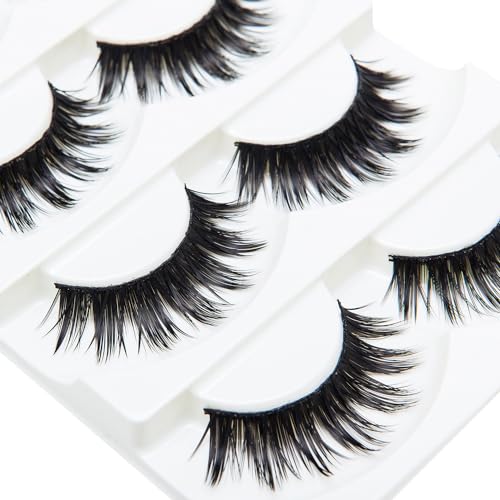 Wleec Beauty False Eyelash Pack Natural Strip Lashes Full Eyelashes Set #04 (15 Pairs/3 Pack)