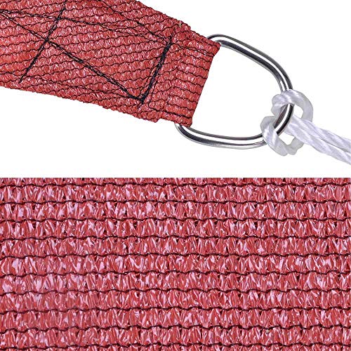 16'x16' Red Square Sun Shade Sail - 97% UV Block