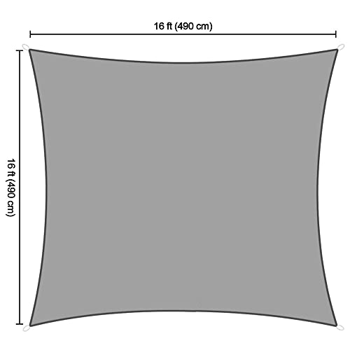 16'x16' Red Square Sun Shade Sail - 97% UV Block